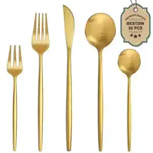 Besteck gold bestdin besteck set 6 personen 30 teilig edelstahl