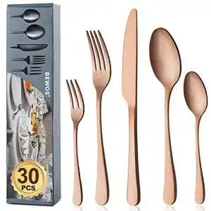 Besteck gold bewos besteck set fuer 6 personen 30 teilig rosegold