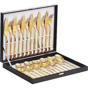 Besteck gold velaze besteck set 6 personen besteck 24 teilig