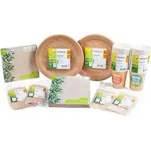 Bio einweggeschirr heku 210 teiliges bio einweg set be green