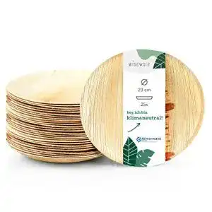 Bio einweggeschirr wisefood wiseware palmblatt teller 25 stueck