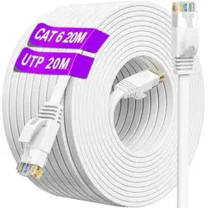 Cat6 kabel ikbc lan kabel 20 meter weiss flach netzwerkkabel