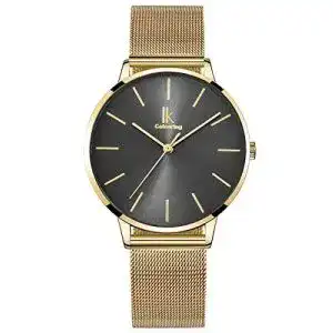 Damenuhr alienwork armbanduhr damen gold metall mesh