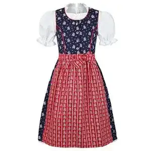 Dirndl kinder coala maedchen kinderdirndl gebluemt blau rot