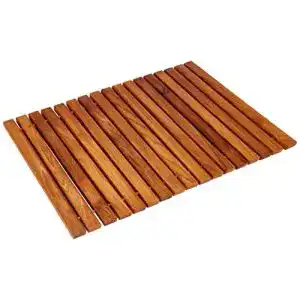 Duschmatte asinox tek4h4060 aus teakholz rollbar 40 x 60 cm