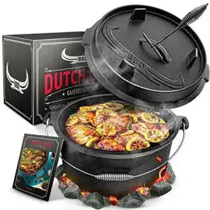 Dutch oven amandi bbq das original set 7 liter eingebrannter 1