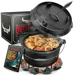 Dutch oven amandi bbq das original set 7 liter eingebrannter