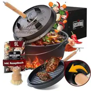 Dutch oven gusskoenig gusskoenig set eingebrannter 9 liter