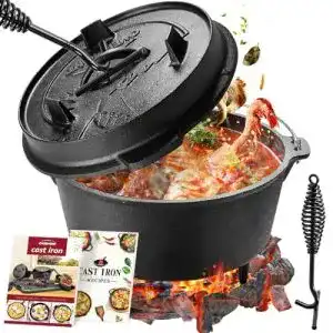 Dutch oven overmont gusseisen topf eingebrannter feuertopf
