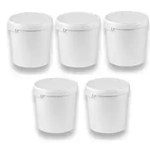 Eimer mit deckel silplast 5 x 30 liter weiss stapelbar