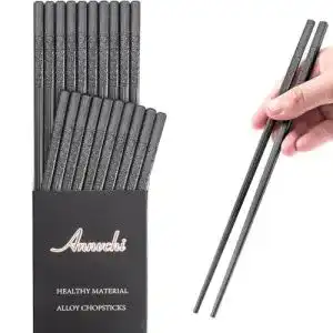 Essstaebchen annvchi 10 paar japanische chopsticks schwarz
