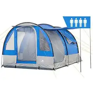 Familienzelt campfeuer zelt smart fuer 4 personen blau grau