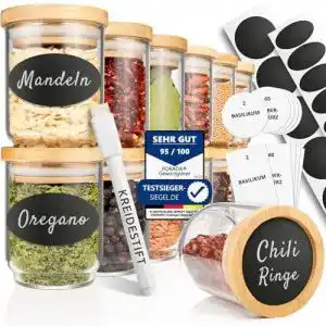 Gewuerzdosen porada 12 stapelbare gewuerzglaeser set 150ml