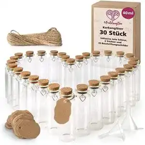 Glasflaeschchen weddingtree reagenzglas mit korken 30 x 40 ml