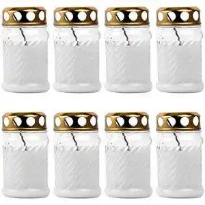 Grabkerze hs candle 8x grablicht aus glas rille 105 cm