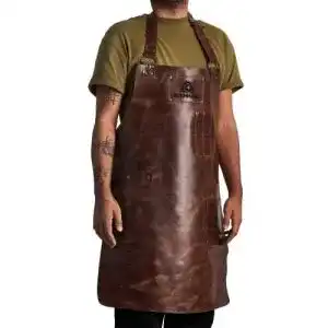 Grillschuerze leder burnhard braun lederschuerze bueffelleder