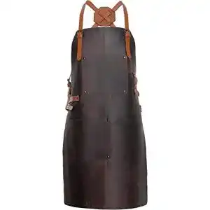Grillschuerze leder theodore lederschuerze mit ueberkreuz design