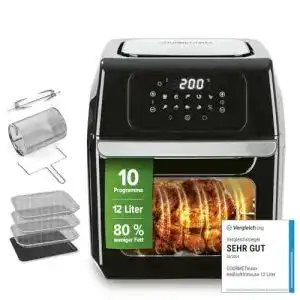 Heissluftfritteuse mit drehkorb gourmetmaxx digitale