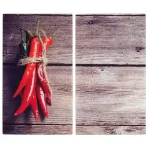 Herdabdeckplatten geezy hi 28013 serviertablett 2tlg motiv chili