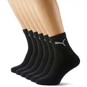 Herrensocken schwarz puma short crew socks frotteesohle 6er