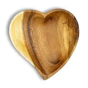 Holzschale levandeo akazie 15cm herz design snackschale schale