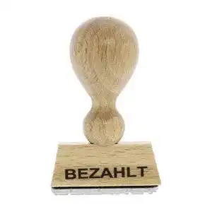 Holzstempel stempel fabrik bezahlt 40x10 mm 1 zeile
