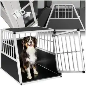 Hundebox auto tectake hundebox fuer zuhause aluminium