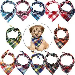 Hundehalstuch syhood 12 stueck hunde bandanas karierter hunde