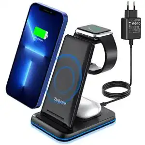 Iphone ladestation zubarr faltbare kabellose ladegeraet 3 in 1