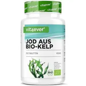 Jodtabletten vit4ever bio kelp natuerliches jod 365 tabletten