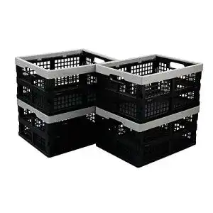 Klappbox ikando profi kunststoffkiste faltbar stabil schwarz