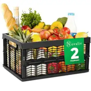 Klappbox novaliv faltbar stabil 2x 30l schwarz baskets