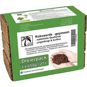 Kokoserde humusziegel hochbeet aussaaterde 27 l 3 x 650 g