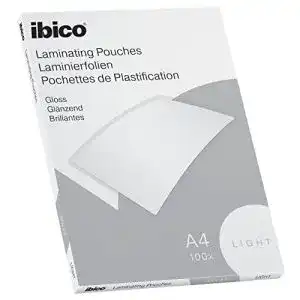 Laminierfolien ibico basics a4 leicht heiss glaenzend 100 stueck