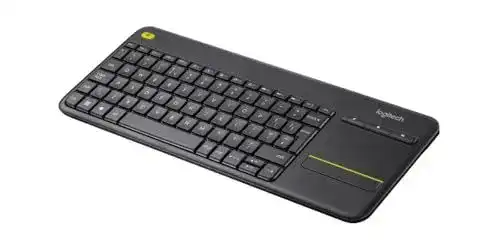 Logitech K400 Plus Kabellose Touch-TV-Tastatur mit Touchpad und QWERTY-Layout