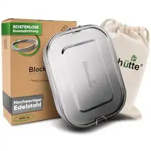 Lunchbox blockhuette premium edelstahl brotdose i 1400ml