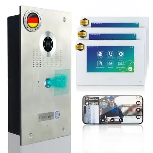 Mathfel 4 Draht Videotürsprechanlage mit Fingerprint und WLAN-Option
