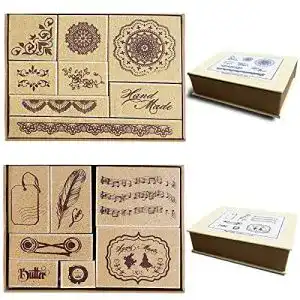 Motivstempel huanchenda holzstempel 2 sets 15 pcs stempel