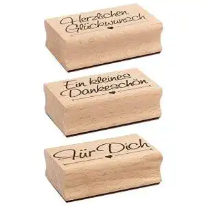 Motivstempel ideen mit herz stempel set 3 holzstempel