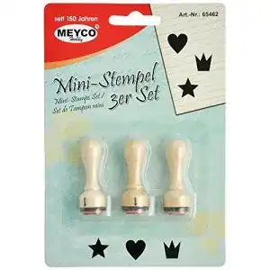 Motivstempel meyco holzstempel stern herz krone 3er set