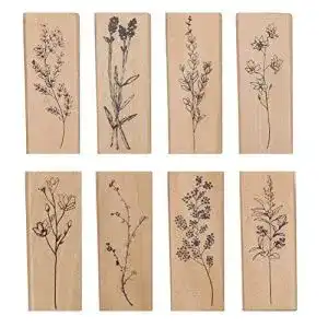 Motivstempel okoium 8 stueck stempel holz gummi holz vintage