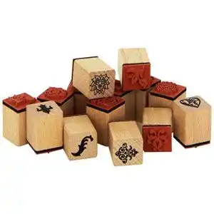 Motivstempel rico design holzstempel set ornamente blumen