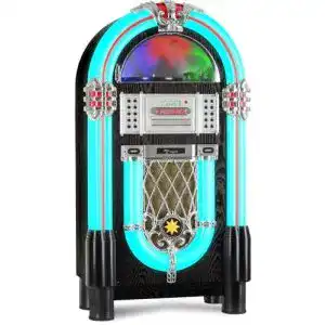 Musikbox beatfoxx goldenage xxl jukebox mit plattenspieler