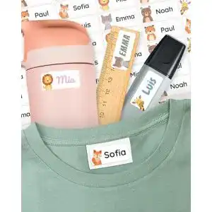 Namensaufkleber kleidung melu kids fuer kinder