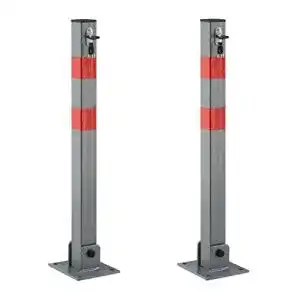 Parkplatzsperre relaxdays 2 x absperrpfosten eckig klappbar