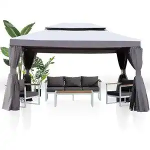 Pavillon 3x4 grand patio pavillon gartenpavillon m moskitonetz
