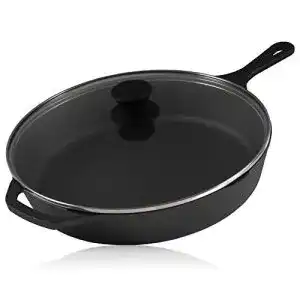 Pfanne mit deckel bbq toro gusseisen grillpfanne mit glasdeckel
