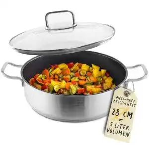 Pfanne mit deckel silberthal schmorpfanne 28 cm hoher rand