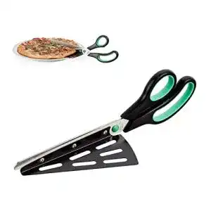 Pizzaschere relaxdays mit pizzaheber edelstahl kuechenschere