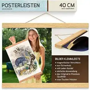 Posterleiste charlique magnetische bilderleiste aus eiche 40 cm
